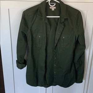 Army green long sleeve jacket